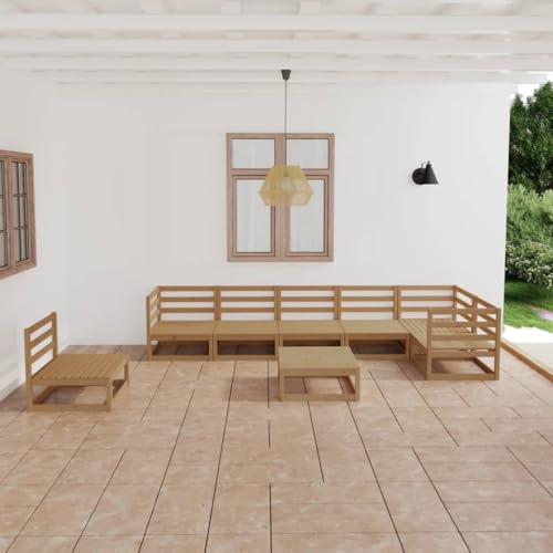 GCHDHAPB 8-teiliges Gartenmöbel-Set aus massivem Kiefernholz in Honigbraun von GCHDHAPB