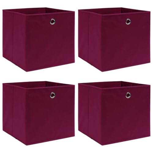 GCHDHAPB Aufbewahrungsboxen, 4 Stück, dunkelrot, 32 x 32 x 32 cm, Stoff GCHDHAPB Aufbewahrungsboxen, 4 Stück, dunkelrot, 32 x 32 x 32 cm, Stoff von GCHDHAPB