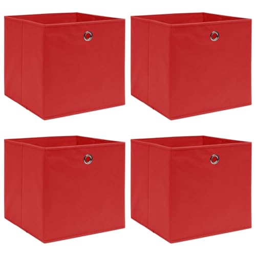 GCHDHAPB Aufbewahrungsboxen, 4 Stück, rot, 32 x 32 x 32 cm, Stoff GCHDHAPB Aufbewahrungsboxen, 4 Stück, rot, 32 x 32 x 32 cm, Stoff von GCHDHAPB