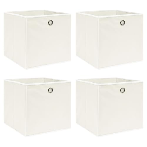 GCHDHAPB Aufbewahrungsboxen, 4 Stück, weiß, 32 x 32 x 32 cm, Stoff GCHDHAPB Aufbewahrungsboxen, 4 Stück, weiß, 32 x 32 x 32 cm, Stoff von GCHDHAPB
