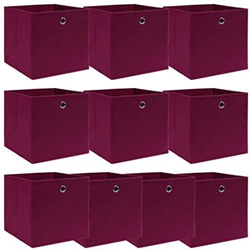 GCHDHAPB Aufbewahrungsboxen 10 Stück dunkelrot 32x32x32cm Stoff GCHDHAPB Aufbewahrungsboxen 10 Stück dunkelrot 32x32x32cm Stoff von GCHDHAPB
