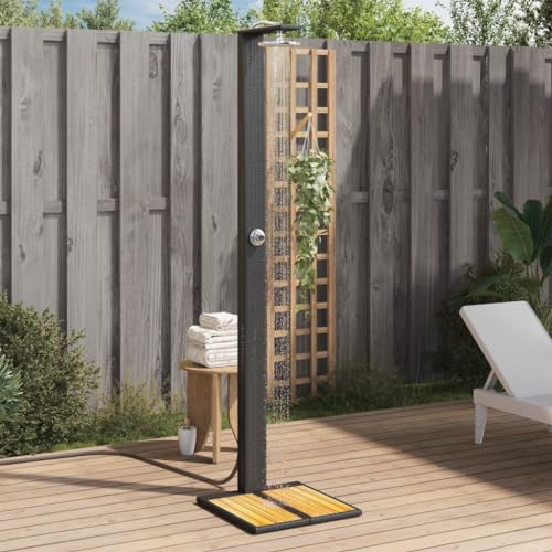 GCHDHAPB Außendusche schwarz 50x55x224cm Polyrattan und Akazienholz Home & Garden Pool & Spa Pool & Spa Zubehör GCHDHAPB Außendusche schwarz 50x55x224cm Polyrattan und Akazienholz Home & Garden Pool & Spa Pool & Spa Zubehör von GCHDHAPB