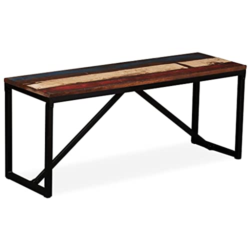 GCHDHAPB Bänke, Aufbewahrungs- und Eingangsbänke aus massivem Altholz, 110 x 35 x 45 cm von GCHDHAPB