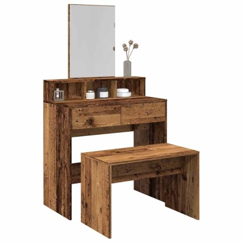 GCHDHAPB Bänke, Schminktischhocker, Schminkhocker, Altes Holz, 70 x 35 x 45 cm, Holzwerkstoff von GCHDHAPB