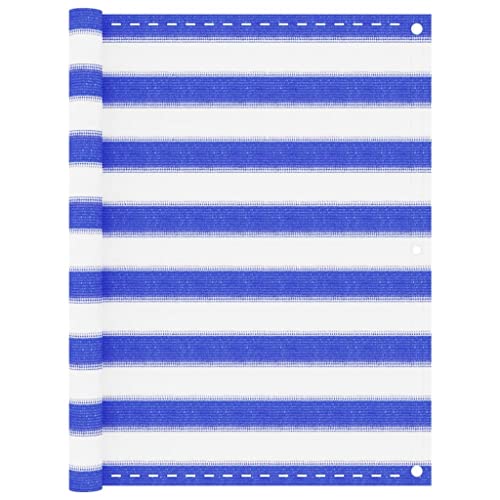 GCHDHAPB Balkonblende blau und weiß 90x300cm HDPE von GCHDHAPB