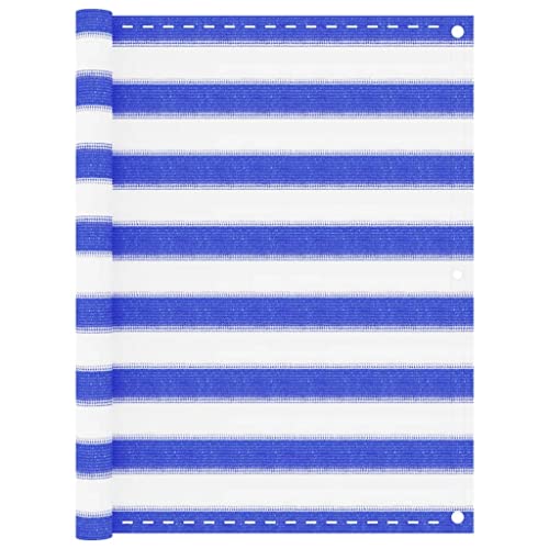 GCHDHAPB Balkonblende blau und weiß 90x400cm HDPE von GCHDHAPB