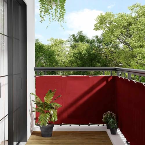 GCHDHAPB Balkonblende rot 90x1000cm 100% Polyester Oxford von GCHDHAPB