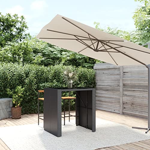 GCHDHAPB Bartisch mit Kunstglasplatte Schwarz 105x80x110cm von GCHDHAPB
