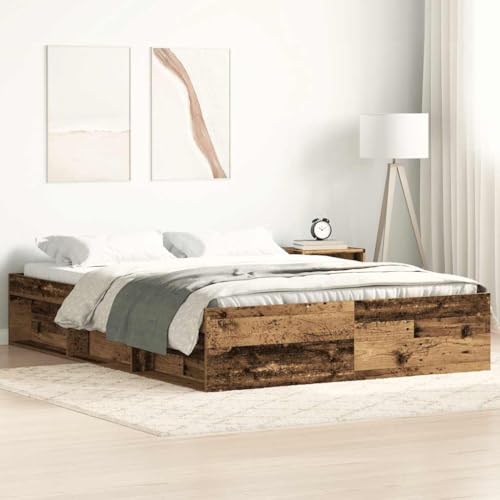 GCHDHAPB Betten & Zubehör, Betten & Bettrahmen, Bettgestell ohne Matratze, Altes Holz, 120 x 200 cm, Holzwerkstoff GCHDHAPB Betten & Zubehör, Betten & Bettrahmen, Bettgestell ohne Matratze, Altes Holz, 120 x 200 cm, Holzwerkstoff von GCHDHAPB