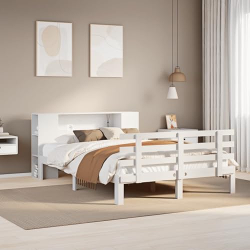 GCHDHAPB Betten & Zubehör, Betten & Bettrahmen, Bücherregal Bett ohne Matratze, Weiß, 120 x 200 cm, Massivholz, Kiefer GCHDHAPB Betten & Zubehör, Betten & Bettrahmen, Bücherregal Bett ohne Matratze, Weiß, 120 x 200 cm, Massivholz, Kiefer von GCHDHAPB