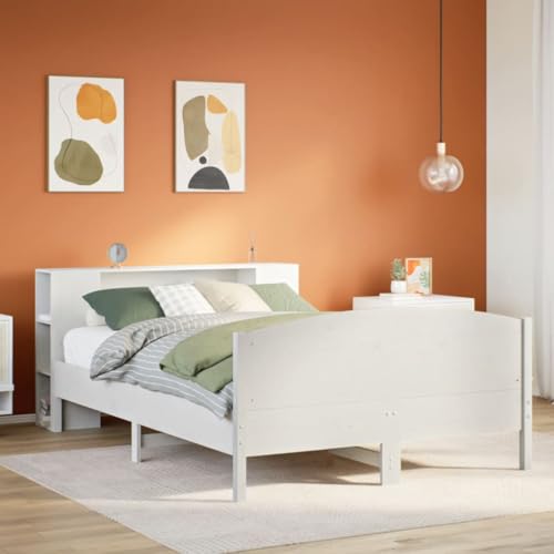GCHDHAPB Betten & Zubehör, Betten & Bettrahmen, Bücherregal Bett ohne Matratze, Weiß, 150 x 200 cm, Massivholz, Kiefer GCHDHAPB Betten & Zubehör, Betten & Bettrahmen, Bücherregal Bett ohne Matratze, Weiß, 150 x 200 cm, Massivholz, Kiefer von GCHDHAPB
