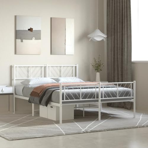 GCHDHAPB Betten & Zubehör, Betten & Bettrahmen, Metallbettrahmen ohne Matratze mit Fußteil, Weiß, 120 x 200 cm GCHDHAPB Betten & Zubehör, Betten & Bettrahmen, Metallbettrahmen ohne Matratze mit Fußteil, Weiß, 120 x 200 cm von GCHDHAPB