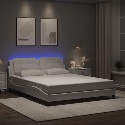 GCHDHAPB Betten & Zubehör, Betten & Bettrahmen Bettgestell mit LED ohne Matratze Zadar Weiß 160x200 cm GCHDHAPB Betten & Zubehör, Betten & Bettrahmen Bettgestell mit LED ohne Matratze Zadar Weiß 160x200 cm von GCHDHAPB