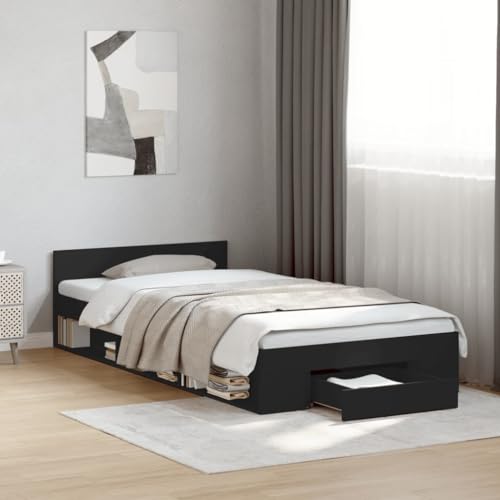 GCHDHAPB Betten & Zubehör, Betten & Bettrahmen Bettgestell mit Schublade ohne Matratze schwarz 90x200 cm GCHDHAPB Betten & Zubehör, Betten & Bettrahmen Bettgestell mit Schublade ohne Matratze schwarz 90x200 cm von GCHDHAPB