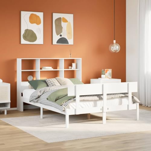 GCHDHAPB Betten & Zubehör, Betten & Bettrahmen - Bücherregal Bett ohne Matratze weiß 120x190 cm kleines Doppelbett Massivholz Kiefer GCHDHAPB Betten & Zubehör, Betten & Bettrahmen - Bücherregal Bett ohne Matratze weiß 120x190 cm kleines Doppelbett Massivholz Kiefer von GCHDHAPB
