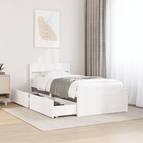GCHDHAPB Betten & Zubehör Betten & Bettrahmen Bettgestell ohne Matratze Weiß 90x190 cm Einzelbett Massivholz Kiefer GCHDHAPB Betten & Zubehör Betten & Bettrahmen Bettgestell ohne Matratze Weiß 90x190 cm Einzelbett Massivholz Kiefer von GCHDHAPB