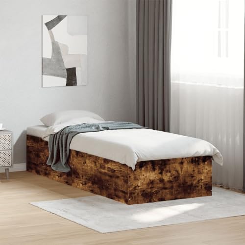 GCHDHAPB Bettgestell ohne Matratze Eiche geräuchert 75x190 cm klein Einzelbett Holzwerkstoff GCHDHAPB Bettgestell ohne Matratze Eiche geräuchert 75x190 cm klein Einzelbett Holzwerkstoff von GCHDHAPB