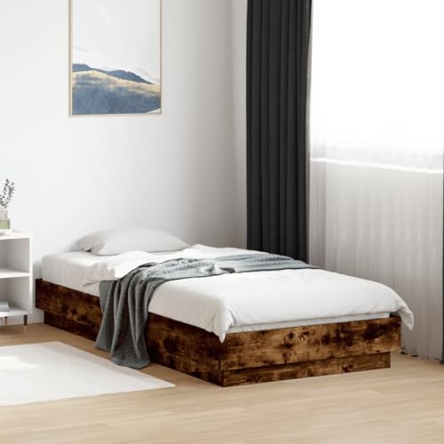 GCHDHAPB Bettgestell ohne Matratze Eiche geräuchert 75x190 cm klein Einzelbett Holzwerkstoff GCHDHAPB Bettgestell ohne Matratze Eiche geräuchert 75x190 cm klein Einzelbett Holzwerkstoff von GCHDHAPB
