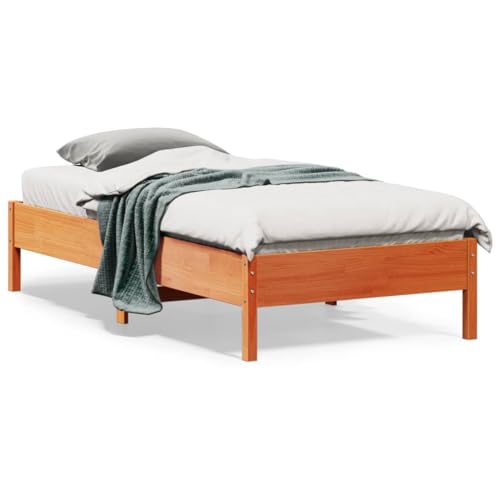 GCHDHAPB Bettgestell ohne Matratze Wachs braun 75x190 cm klein Einzelbett Massivholz Kiefer GCHDHAPB Bettgestell ohne Matratze Wachs braun 75x190 cm klein Einzelbett Massivholz Kiefer von GCHDHAPB