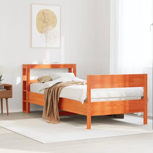 GCHDHAPB Bettgestell ohne Matratze Wachs braun 75x190 cm klein Einzelbett Massivholz Kiefer GCHDHAPB Bettgestell ohne Matratze Wachs braun 75x190 cm klein Einzelbett Massivholz Kiefer von GCHDHAPB