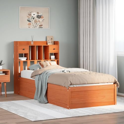 GCHDHAPB Bettgestell ohne Matratze Wachs braun 75x190 cm klein Einzelbett Massivholz Kiefer GCHDHAPB Bettgestell ohne Matratze Wachs braun 75x190 cm klein Einzelbett Massivholz Kiefer von GCHDHAPB