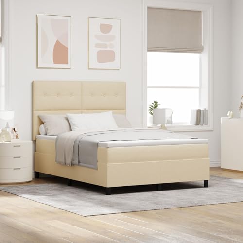 GCHDHAPB Boxspringbett mit Matratze Creme 140x200cm Stoff GCHDHAPB Boxspringbett mit Matratze Creme 140x200cm Stoff von GCHDHAPB