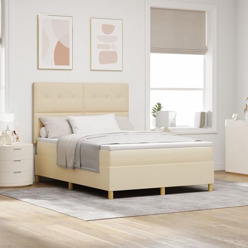 GCHDHAPB Boxspringbett mit Matratze Creme 160x200cm Stoff von GCHDHAPB