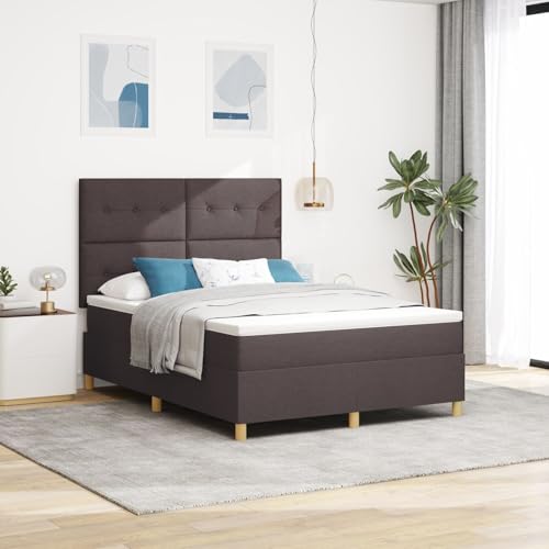 GCHDHAPB Boxspringbett mit Matratze Dunkelbraun 140x200 cm Stoff von GCHDHAPB