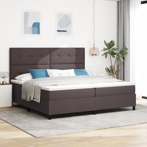 GCHDHAPB Boxspringbett mit Matratze Dunkelbraun 200x200 cm Stoff von GCHDHAPB