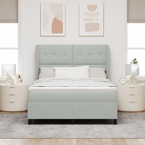 GCHDHAPB Boxspringbett mit Matratze Hellgrau 160x200cm Samt GCHDHAPB Boxspringbett mit Matratze Hellgrau 160x200cm Samt von GCHDHAPB