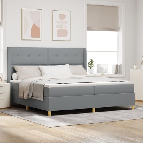 GCHDHAPB Boxspringbett mit Matratze Hellgrau 200x200 cm Stoff GCHDHAPB Boxspringbett mit Matratze Hellgrau 200x200 cm Stoff von GCHDHAPB
