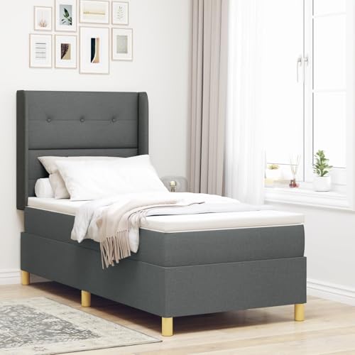 GCHDHAPB Boxspringbett mit Matratze dunkelgrau 100x200 cm Stoff GCHDHAPB Boxspringbett mit Matratze dunkelgrau 100x200 cm Stoff von GCHDHAPB