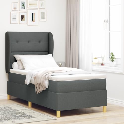 GCHDHAPB Boxspringbett mit Matratze dunkelgrau 100x200 cm Stoff GCHDHAPB Boxspringbett mit Matratze dunkelgrau 100x200 cm Stoff von GCHDHAPB