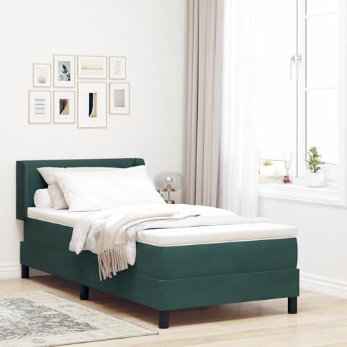 GCHDHAPB Boxspringbett mit Matratze dunkelgrün 90x190 cm Samt von GCHDHAPB