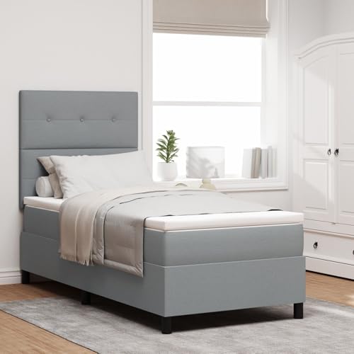 GCHDHAPB Boxspringbett mit Matratze hellgrau 80x200 cm Stoff GCHDHAPB Boxspringbett mit Matratze hellgrau 80x200 cm Stoff von GCHDHAPB