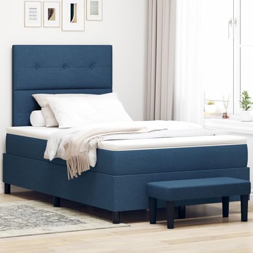 GCHDHAPB Boxspringbett mit Matratze & Bank blau 120x200 cm Stoff von GCHDHAPB