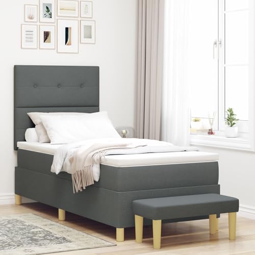 GCHDHAPB Boxspringbett mit Matratze & Bank dunkelgrau 100x200 cm Stoff GCHDHAPB Boxspringbett mit Matratze & Bank dunkelgrau 100x200 cm Stoff von GCHDHAPB