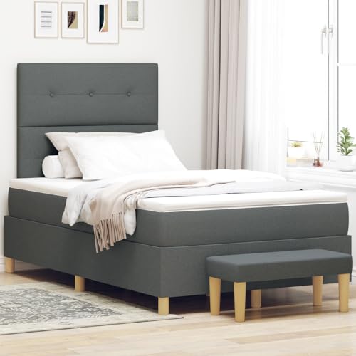 GCHDHAPB Boxspringbett mit Matratze & Bank dunkelgrau 120x200 cm Stoff GCHDHAPB Boxspringbett mit Matratze & Bank dunkelgrau 120x200 cm Stoff von GCHDHAPB