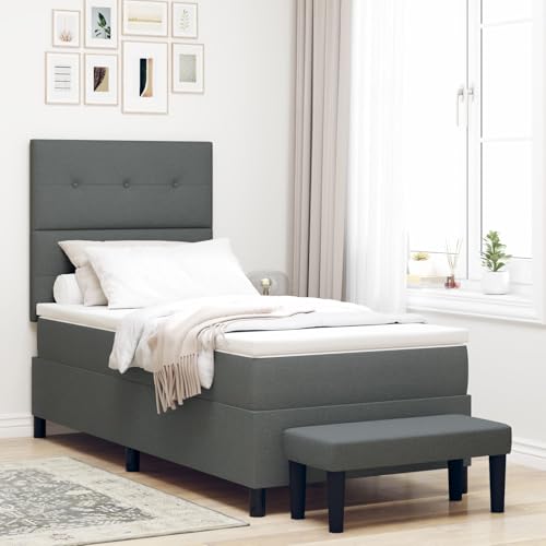 GCHDHAPB Boxspringbett mit Matratze & Bank dunkelgrau 90x200 cm Stoff GCHDHAPB Boxspringbett mit Matratze & Bank dunkelgrau 90x200 cm Stoff von GCHDHAPB