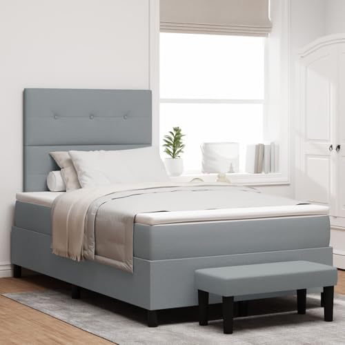 GCHDHAPB Boxspringbett mit Matratze & Bank hellgrau 120x200 cm Stoff GCHDHAPB Boxspringbett mit Matratze & Bank hellgrau 120x200 cm Stoff von GCHDHAPB