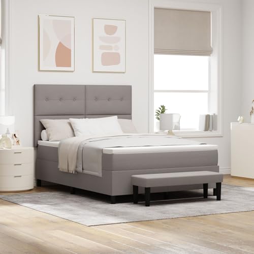 GCHDHAPB Boxspringbett mit Matratze & Bank taupe 140x200 cm Stoff von GCHDHAPB