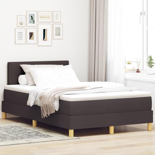 GCHDHAPB Boxspringbett mit Matratze & LED Dunkelbraun 120x200cm Stoff von GCHDHAPB