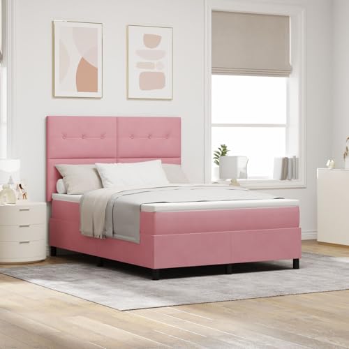 GCHDHAPB Boxspringbett mit Matratze & LED Pink 140x190 cm Samt GCHDHAPB Boxspringbett mit Matratze & LED Pink 140x190 cm Samt von GCHDHAPB