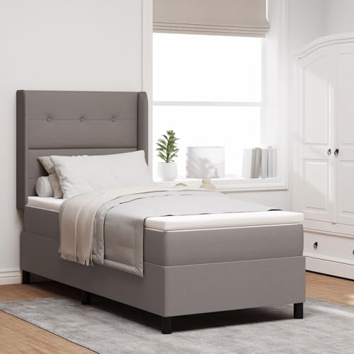 GCHDHAPB Boxspringbett mit Matratze & LED Taupe 100x200 cm Stoff von GCHDHAPB