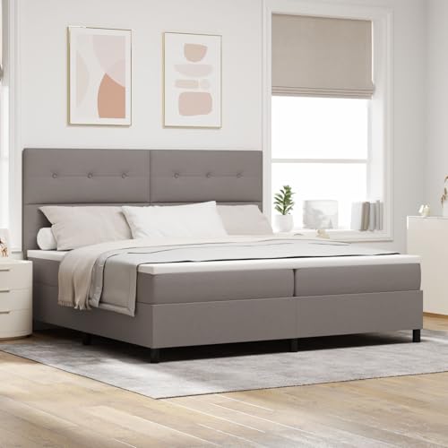 GCHDHAPB Boxspringbett mit Matratze & LED Taupe 200x200 cm Stoff von GCHDHAPB
