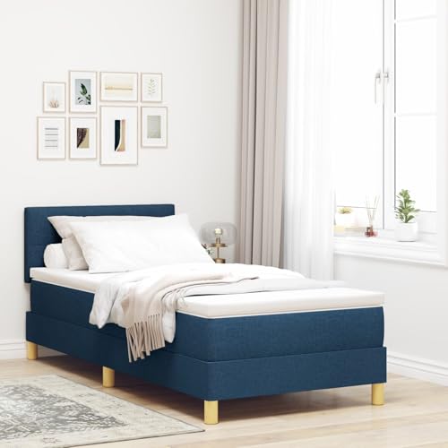 GCHDHAPB Boxspringbett mit Matratze & LED blau 100x200cm Stoff von GCHDHAPB
