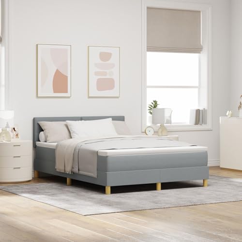 GCHDHAPB Boxspringbett mit Matratze & LED hellgrau 140x190cm Stoff GCHDHAPB Boxspringbett mit Matratze & LED hellgrau 140x190cm Stoff von GCHDHAPB