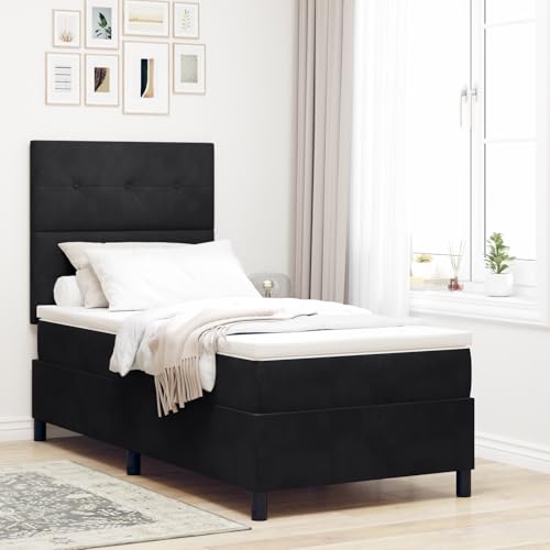 GCHDHAPB Boxspringbett schwarz mit Matratze 90x200 cm Samt von GCHDHAPB