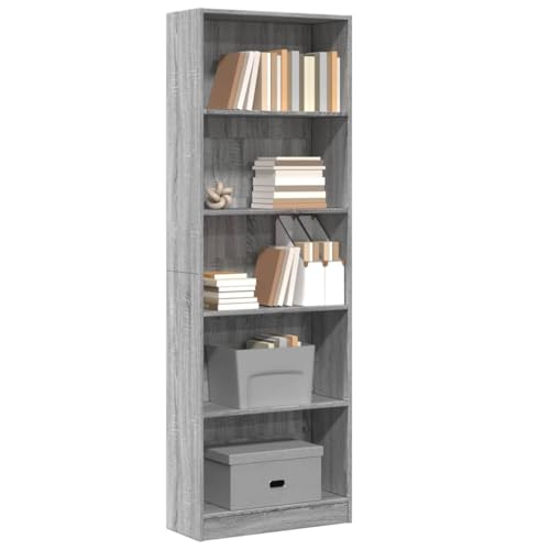 GCHDHAPB Bücherregal, Bücherregal & Standregale, Bücherregal, Grau, Sonoma, 60 x 24 x 176 cm, Holzwerkstoff GCHDHAPB Bücherregal, Bücherregal & Standregale, Bücherregal, Grau, Sonoma, 60 x 24 x 176 cm, Holzwerkstoff von GCHDHAPB