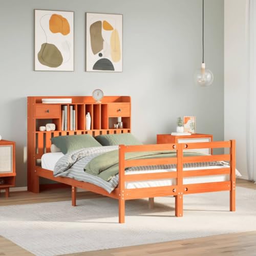GCHDHAPB Bücherregal Bett ohne Matratze Wachs braun 120x190 cm klein Doppel Massivholz Kiefer GCHDHAPB Bücherregal Bett ohne Matratze Wachs braun 120x190 cm klein Doppel Massivholz Kiefer von GCHDHAPB